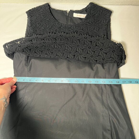 See by Chloe Daisy Crochet Overlay Black Dress Retro A-Line Floral 38 Medium - Picture 10 of 16
